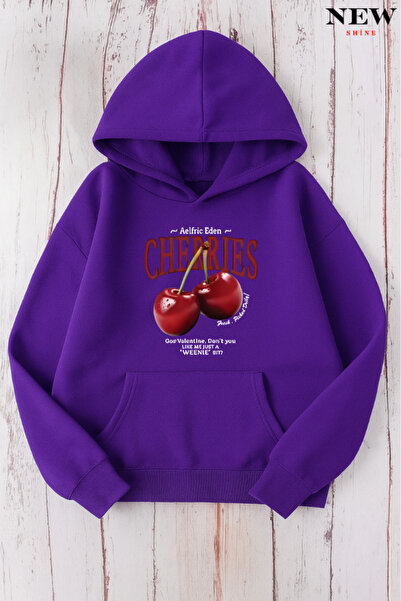 New Shine سويت شيرت مطبوع بالكرز