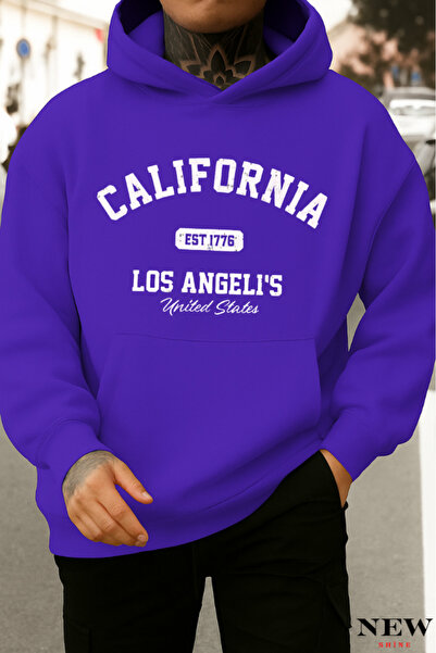 New Shine سويت شيرت مطبوع من كاليفورنيا لوس أنجلوس