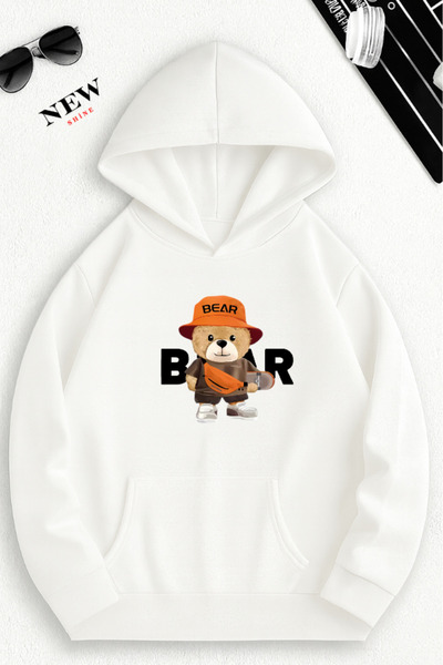 New Shine Hanorac cu imprimeu urs