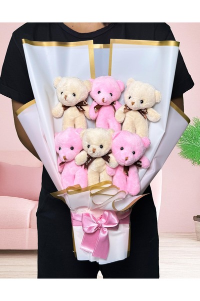 lenostra Kiza Hediye Ayıcık Buketi - Kiza Dogum Günü Hediyesi - Hediye Kiz - Kız Kardeşe - Ablaya - Arkadaşa