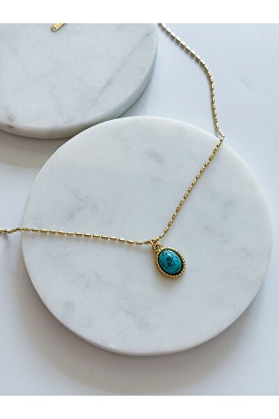 CHARMLUCKY Steel Turquoise Necklace