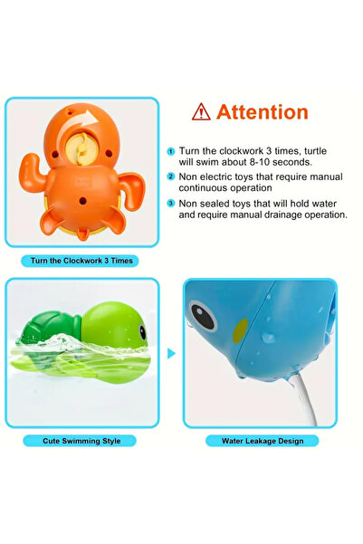 Veloma Home Floating on Water Turtles Bath Pool Swimming Leaning Toys with Manual Setup