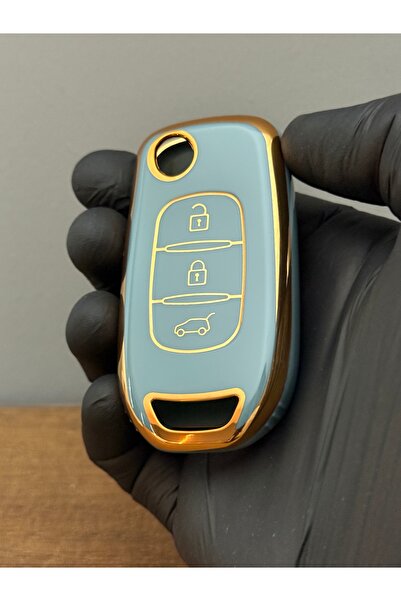 Mavi Keys Husă pentru chei din silicon cu 3 butoane compatibilă cu Renault Talisman, Megane 4, Taliant – Culoare gri