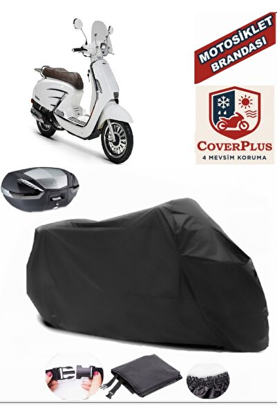 CoverPlus Siyah Rks Bitter 50 Motosiklet Brandası Arka Çanta Uyumlu,Lastikli,...