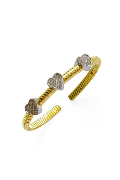 CHARMLUCKY Steel Heart to Heart Bracelet