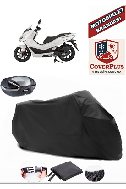 CoverPlus Siyah Mondial 125 Strada Motosiklet Brandası Arka Çanta Uyumlu,Last...