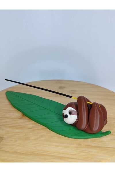 MODA Sevimli Tembel Hayvan Tütsülük – 3D Baskı Dekoratif Tütsü Tutucu (24 cm)