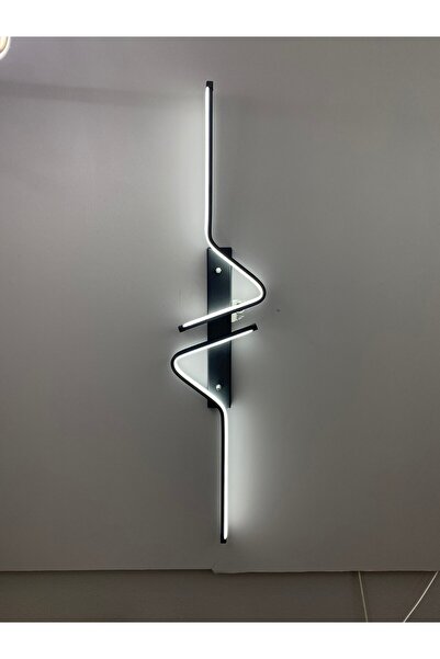 Zeya Lighting Yüksek Aydınlatmalı Z Model Siyah Led Aplik Avize Modern, 3 Ren...