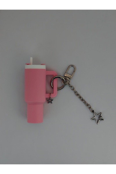 arminow PEMBE RENK KAPAĞI AÇILABİLİR TERMOS GÖRÜNTÜSÜNDE ANAHTARLIK VE ÇANTA ...