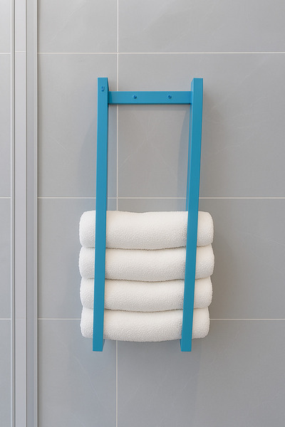 DemCey Home رف حائط مزخرف لحامل مناشف الحمام، حامل مناشف