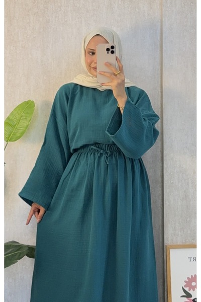 Moda Lippa Μπλούζα Casual από Πράσινη Μουσελίνα Βενζίνης