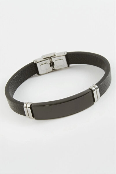 Eco Lounge Name Writable Leather Steel Bracelet