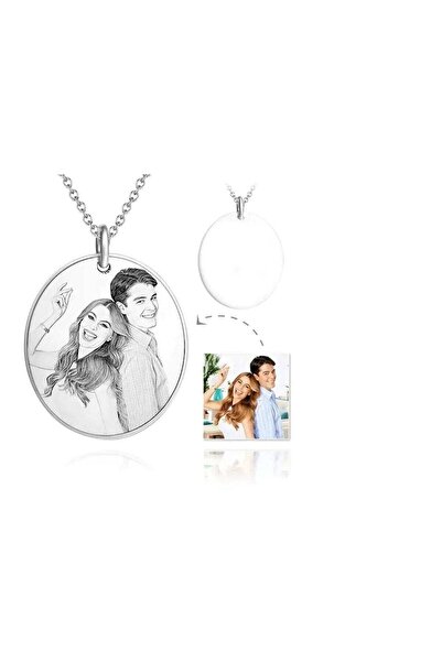 GUS Silver Resimli 925 Ayar Has Kolye