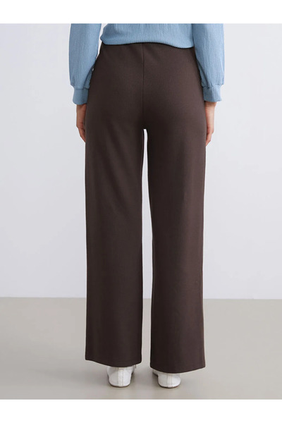 LC Waikiki LCW ModestKahverengi Beli Lastikli Geniş Paça Kadın Pantolon