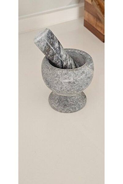 daimahome Doğal Mermer El yapımı Gri Havan | Şık Ve Dayanıklı Baharat Öğütücü