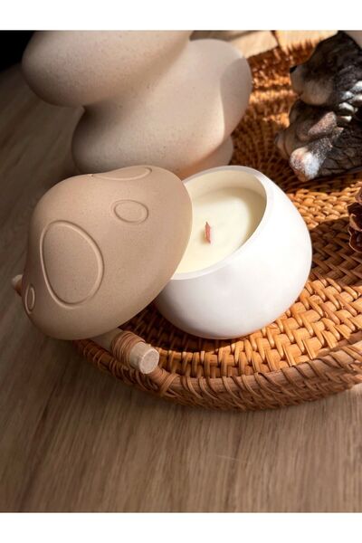Ziani Mushroom Wood Wick Candle | Autumn Scented Soy Candle | Mushroom Lovers | Fall Decoration | Mushroom