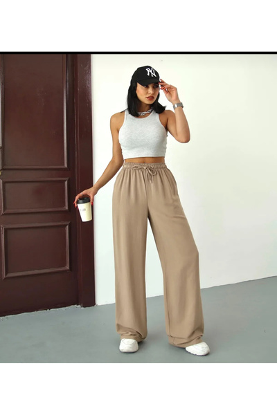 QUMRULİFE Cream linen pants