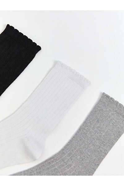 LC Waikiki Sparkling Selections from Shining Store |   Women's Plain Socks 3-Pack
