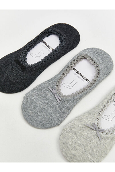 LC Waikiki Create Your Style from Uzg Store |   Women's Ballerina Socks with Ribbon Detail, 3-Piece