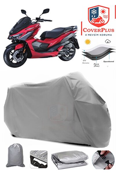 CoverPlus Gri Sym Jet X 125 Motor Brandası,Motosiklet Branda Premium Kalite,L...