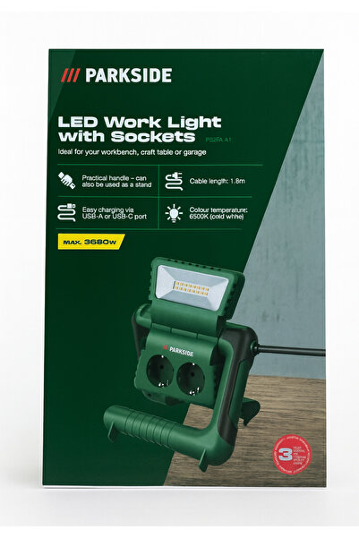 PARKSIDE LED Çalışma Lambası – Prizli, 3680W