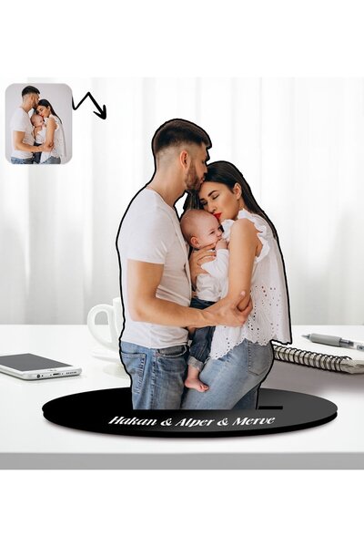 Bk Gift Kişiye Özel Tam Boy Fotoğraflı Ahşap Biblo-1, Arkadaşa Hediye, Sevgil...