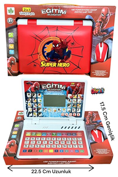 tmtoysandmore Egitici Ekranlı Örümcek Adm Laptop Çocuk Bilgisayar Mauslu 100 ...
