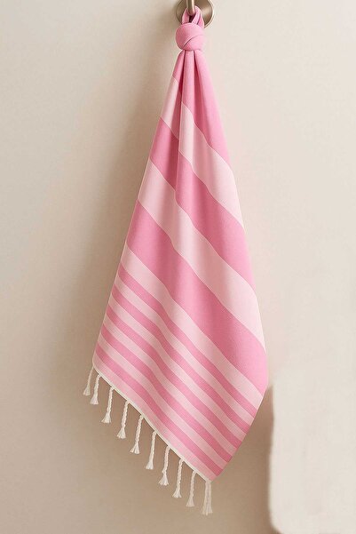 merland benvecocuk Mimoza Unisex Peshtemal Beach Towel 100X180 cm & # 37;100 Cotton Soft Pink-Light Pink