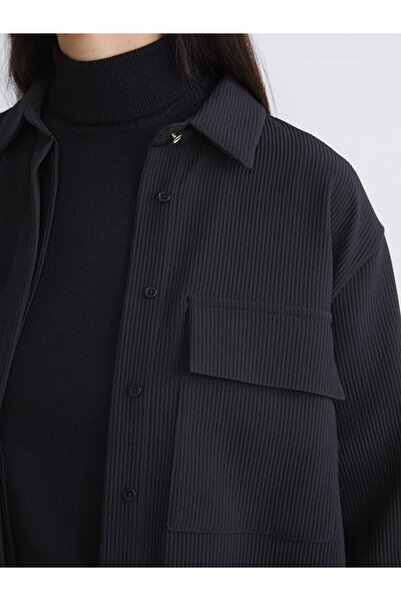 LC Waikiki Oversize Kadife Kadın Gömlek Tunik