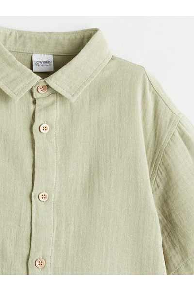 LC Waikiki Short-Sleeved Boy's Muslin Shirt
