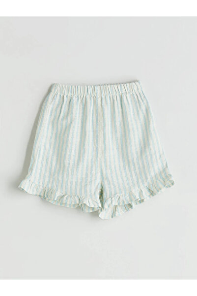 LC Waikiki Crew Neck Ruffle Detail Baby Girl Blouse and Shorts