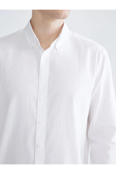 LC Waikiki Slim Fit μακρυμάνικο ανδρικό πουκάμισο Oxford