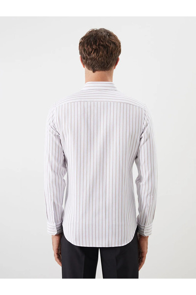 LC Waikiki Ανδρικό πουκάμισο με μακρυμάνικο ριγέ Dobby Slim Fit