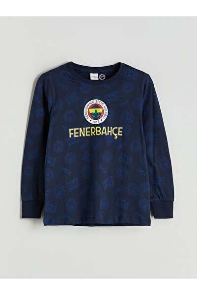 LC Waikiki LCW Kids Bisiklet Yaka Fenerbahçe Baskılı Erkek Çocuk Pijama Takımı