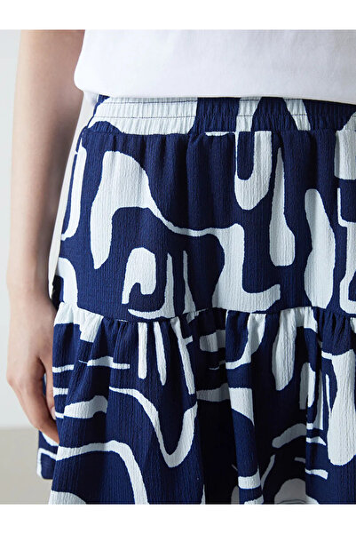 LC Waikiki Patterned Women's Skirt with Elastic Waist and Shorts