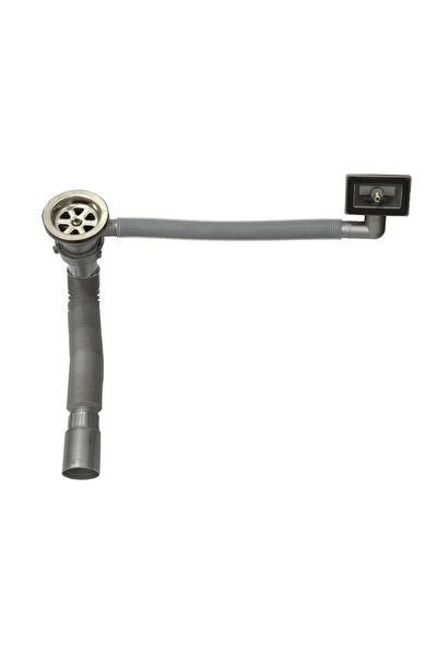 AKKON Lüks Yandan Taşmalı Körüklü Lavabo Sifonu Esnek Evye Gider Hortumu Mutf...