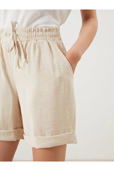 LC Waikiki Textured Women's Shorts with Elastic Waist