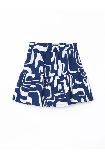 LC Waikiki Patterned Women's Skirt with Elastic Waist and Shorts
