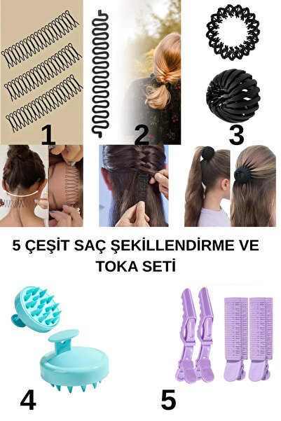 MİNGODAN Saç Şekillendirme Toka Seti | Ense Toplayıcı, Alın Teli, Topuz Tokas...
