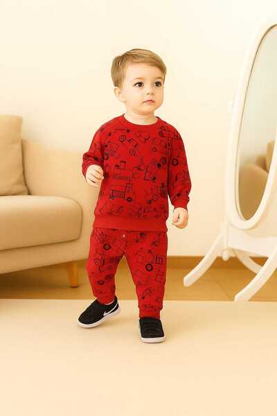 RONYPONY Children's Set Printed Patterned Tracksuit Set