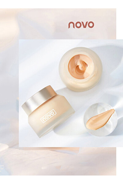No-vo Foundation Cream, Moisturizing Lasting Waterproof Face Makeup Foundation, Even Skin Tone, 30g
