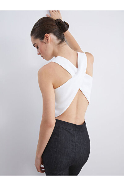 LC Waikiki Ecru V-Neck Women's Classic Vest