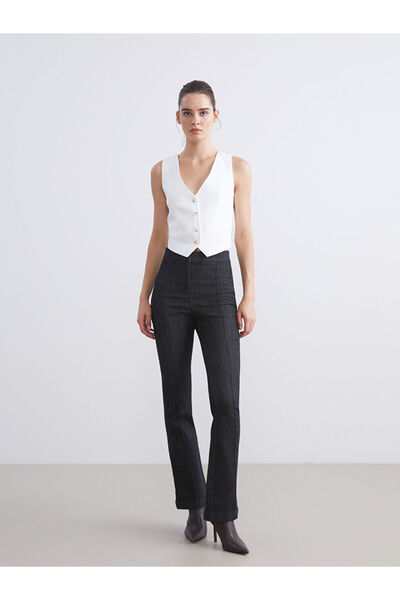 LC Waikiki Ecru V-Neck Women's Classic Vest