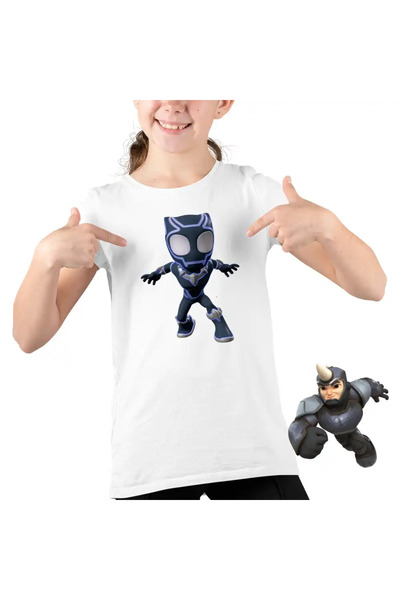 OEM Kids Girls Black Panther Spidey T-Shirt
