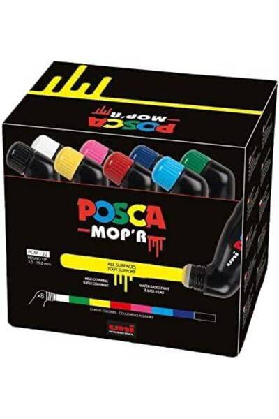 Uni Posca Posca 8 Colors Set, Paint Tip 3.0-19.0 mm, Uni Mitsubishi