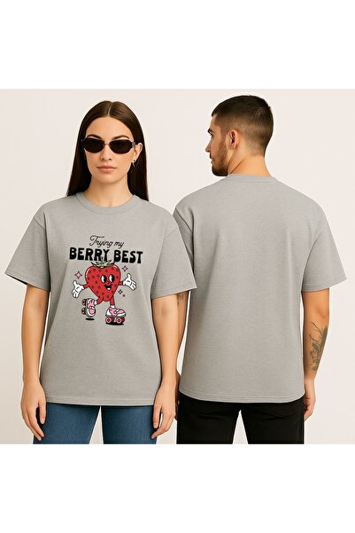 Modacımözlem تي شيرت قطني كبير الحجم مطبوع بألوان التوت للجنسين للرجال/النساء