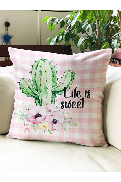 milroma Κάλυμμα μαξιλαριού από βελούδο με σχέδιο κάκτου 43x43 εκ.