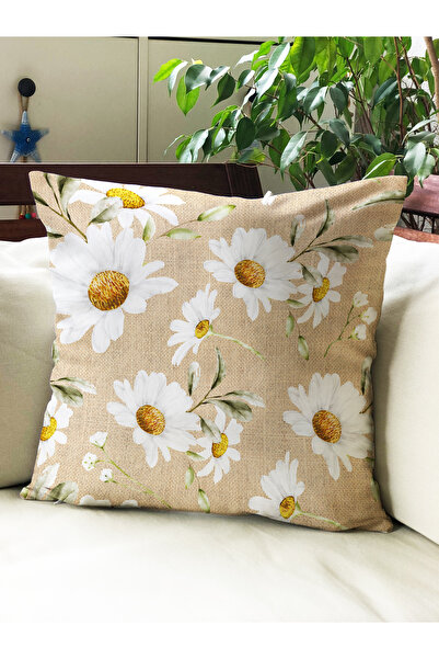 milroma غطاء وسادة مخملي مطبوع بنمط زهرة الأقحوان مقاس 43x43 سم