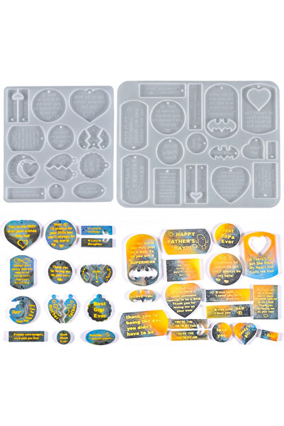 Vomkela Set de 2 matrițe pentru brelocuri, silicon, alb