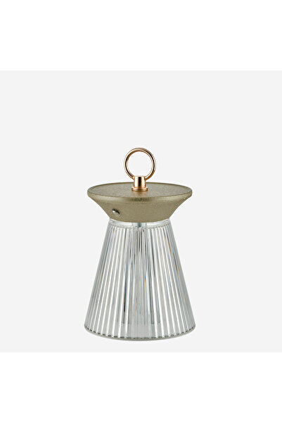 CHIARA ALESSI Latern Gri Paslanmaz Çelik Şarjlı Masa Lambası 12X12x12 Cm